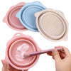 Foldable Silicone Makeup Brush & Puff Cleaning Bowl