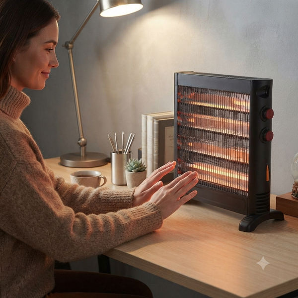 4 Bar Heater with Thermostat and Safety Switch