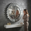Round Smoked Glass Decorative Wall Mirror