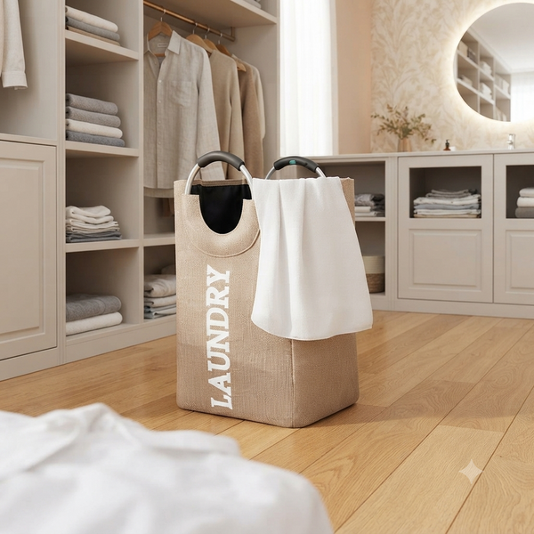 Large Laundry Basket with Aluminum Handle