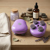 4-Head Cordless Electric Massager with lavender essentials and stones on a wooden surface.