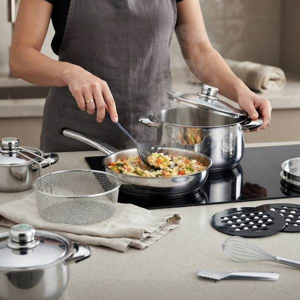 Stainless Steel Cookware Heavy Bottom Pots 27 Pieces Set