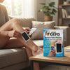 Woman applying Leg Patches for Personal Care on her leg with product packaging visible in background