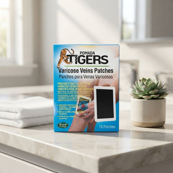 Leg Patches for Personal Care in packaging for varicose veins treatment.