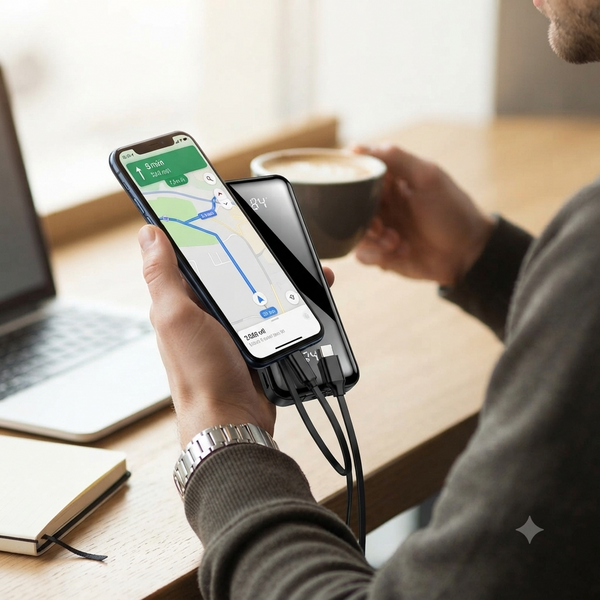 Portable Wired Power Bank Battery