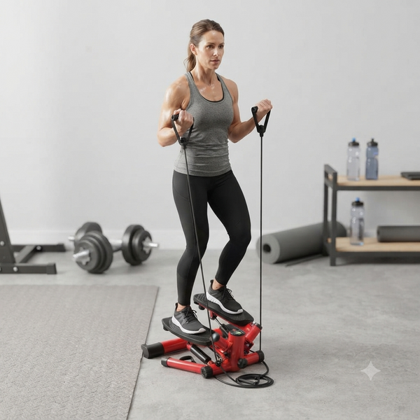 Heavy Duty Mini Fitness Twist Stepper with Arm Exercise Resistance