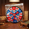 14.2 Inch Safe Sticky Ball Dart Board in packaging with colorful scoring sections.