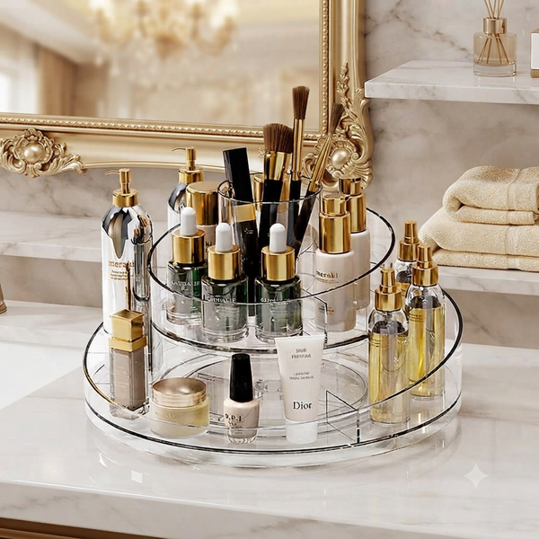 Rotating Vanity Storage Cosmetic Tray