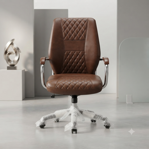 Brown Quilted Executive Office Chair