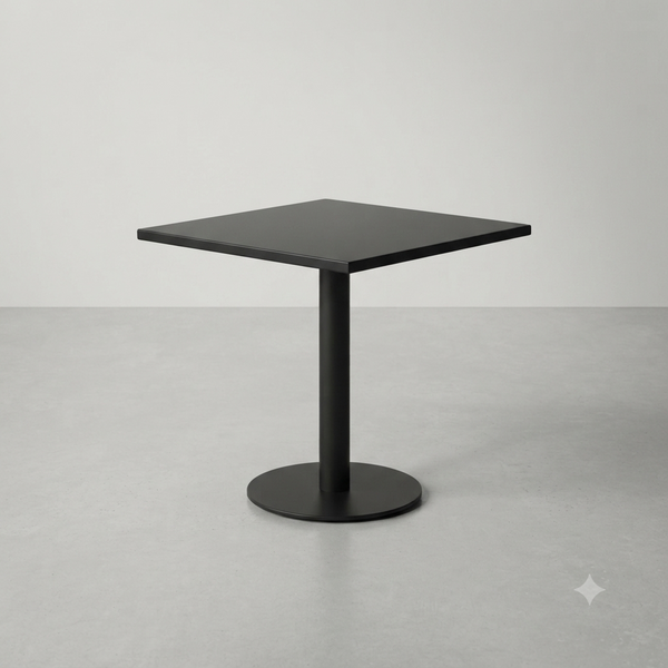 Square Bar Table 104 cm Height with Black Pedestal Base
