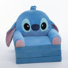 Childrens Animal Sofa Chair featuring a cute blue animal design with large eyes and floppy ears.