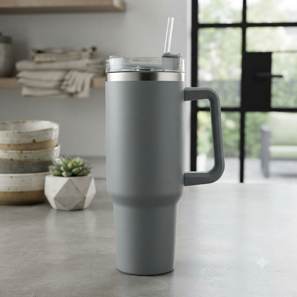 Stainless Steel Vacuum Flask with Straw 1.2L