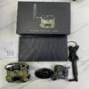 4G Solar-Powered Outdoor Trail Camera with solar panel and accessories for remote area monitoring.