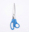 Multipurpose Stainless Steel Office and Kitchen Scissors with blue handles, ideal for cutting tasks in home and office.