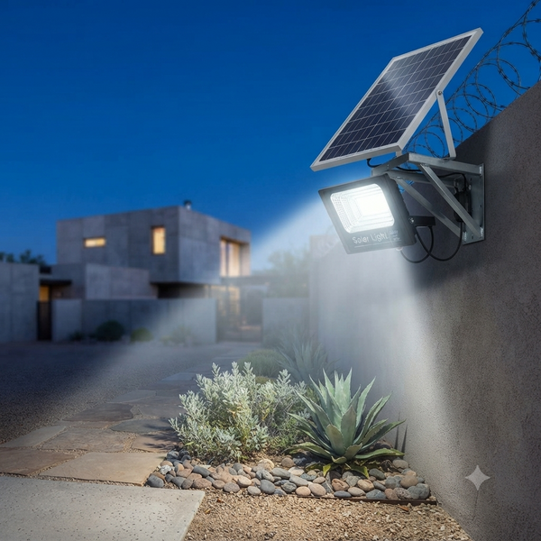 600W Solar Powered LED Flood Light With Panel and Remote