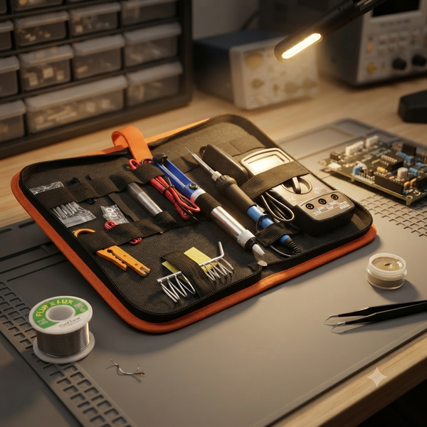 16 Piece Soldering Kit With Meter And Stand