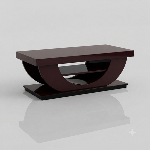 Modern Wooden Coffee Table with Open Shelf