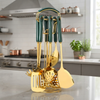 7 Piece Stainless Steel Luxury Cooking Utensils Set With Holder