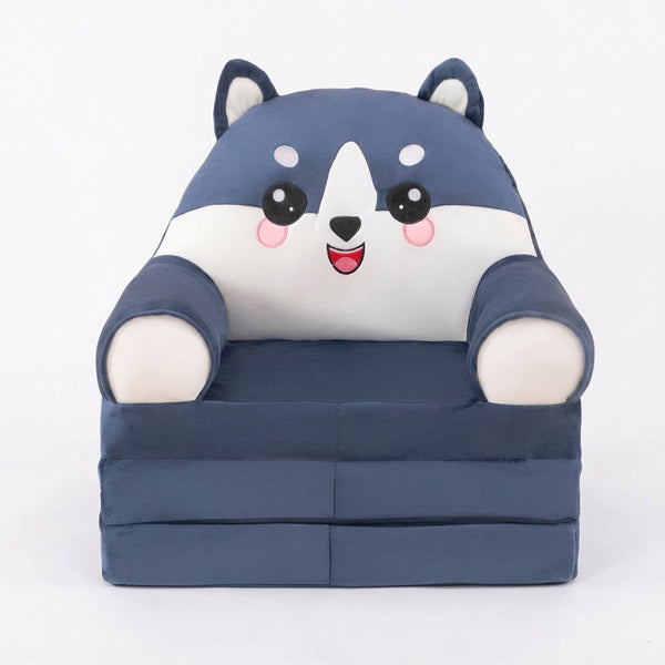 Childrens Animal Sofa Chair featuring a cute wolf design, perfect for kids to relax and play.