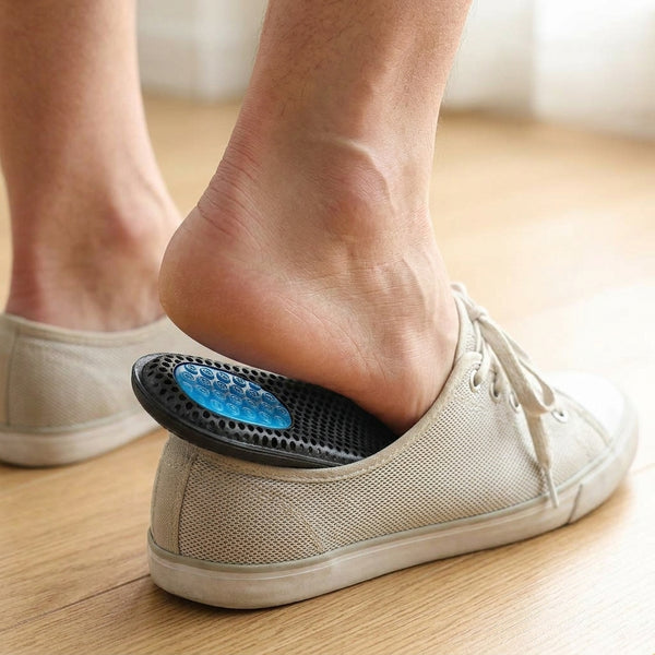 Cushioned Comfort Insoles inside casual shoes, offering enhanced cushioning and support for everyday wear.