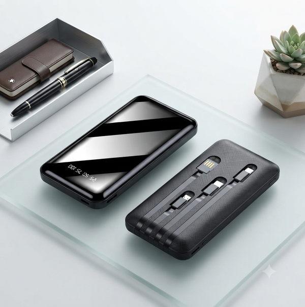 Portable Wired Power Bank Battery