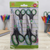 Multi-Size Stainless Steel Professional Scissors set in packaging with black and green handles.