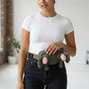 Model wearing the Monster Design Belt Bag, featuring a playful creature design and adjustable strap.
