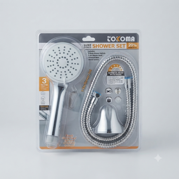 3-Function Handheld Shower Head Set with 1.5m Hose