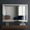 Rectangular Mosaic Wall Mirror with Beveled Glass Frame
