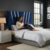 Stylish Modern Headboard with Unique Fan-Panel Design