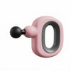 Donut-Shape Handheld Massager in pink and gray design, featuring a round grip for easy handling.