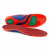 Cushioned Comfort Insoles featuring a contoured shape, textured surface, and cushioned underside for added comfort.