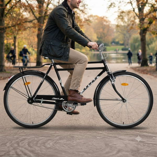 Classic 26-Inch Steel City Bicycle with Rear Carrier