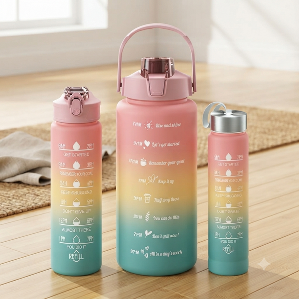 Set of 3 Motivational Water Bottles