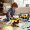 Child playing with 1/24 Scale Diecast 6x6 Off-Road Truck Model, enjoying realistic lighting and sound effects.
