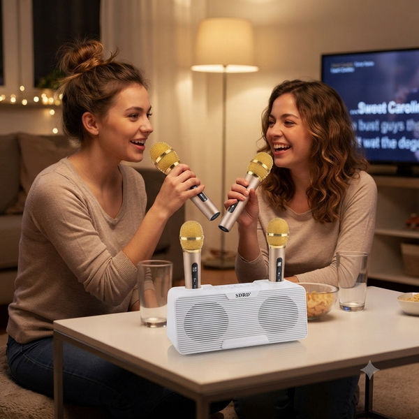 Mini Karaoke Speaker with 2 Microphones