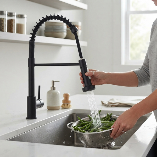Single Handle Stainless Steel Pull Down Kitchen Sink Sprayer Tap