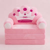Childrens Animal Sofa Chair in pink with a crown design, perfect for kids to relax and play.