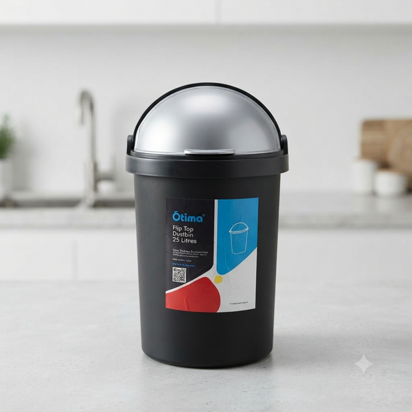 25L Flip Top Plastic Dustbin