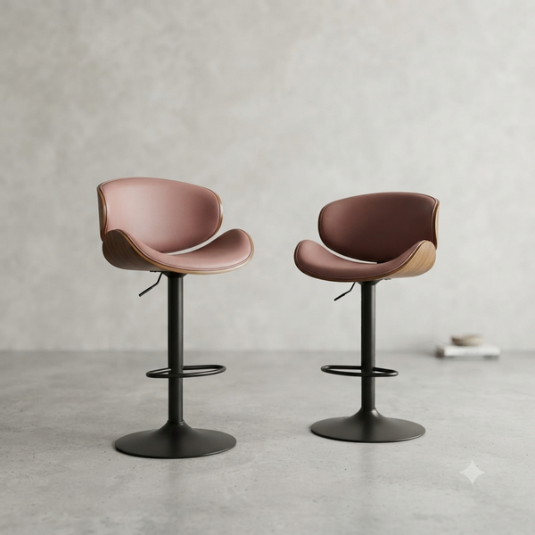 Modern Swivel Bar Chair with Upholstered Seat