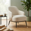 Modern Upholstered Accent Chair with Curved Backrest