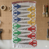 Stainless Steel 6-Inch Multipurpose Scissors in assorted colors displayed in a clear bag.