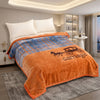 Soft Printed Blanket in orange and blue hues with carriage design, perfect for cozy and stylish home décor.