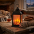Antique Warming LED Fireplace Lantern Large
