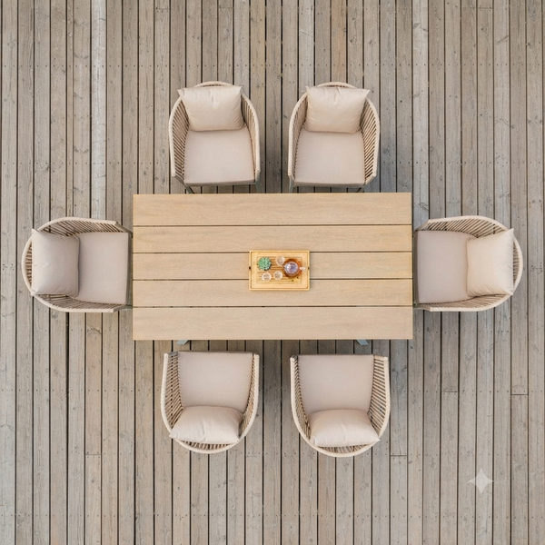 8-Seater Outdoor Patio Dining Set with Cushioned Chairs