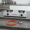 2 Burner Stainless Steel Gas Stove with Hose and Regulator