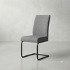 Modern Upholstered Dining Chair with Black Metal Sled Base