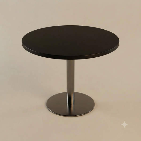 Round Bar Table 104 cm Height with Black Pedestal Base