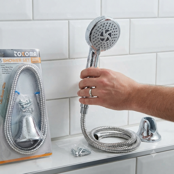 3-Function Handheld Shower Head Set with 1.8m Flexible Hose
