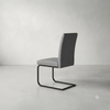 Modern Upholstered Dining Chair with Black Metal Sled Base